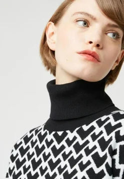 Rodier Pulls|Pull Claire-Alix court jacquard col roulé noir