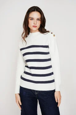 C&Jo Sweats|Pull col montant ajouré naturel