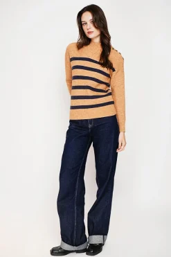 C&Jo Pulls|Pull col montant ajouré nougat