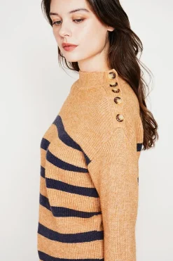 C&Jo Pulls|Pull col montant ajouré nougat