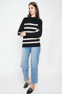 C&Jo Sweats|Pull col montant ajouré noir