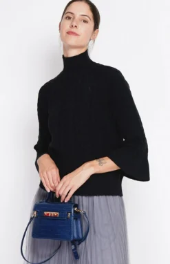 Assuili Sweats|Pull col montant torsadé noir