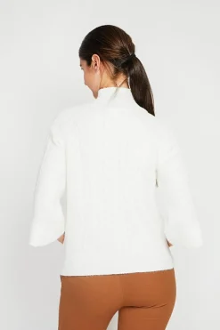 Assuili Pulls|Pull col montant torsadé naturel