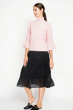 Assuili Sweats|Pull col montant torsadé poudre