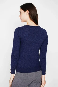 C&Jo Pulls|Pull col rond classique bleu nuit