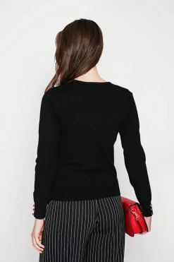 C&Jo Pulls|Pull col rond classique noir