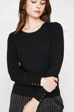 C&Jo Pulls|Pull col rond classique noir
