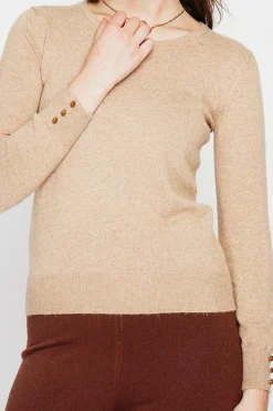 C&Jo Pulls|Pull col rond classique nougat