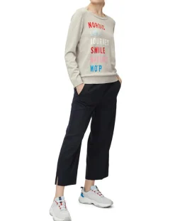 Marc O'Polo Pulls|Pull col rond fin écriture gris