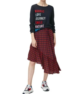 Marc O'Polo Pulls|Pull col rond fin écriture bleu marine