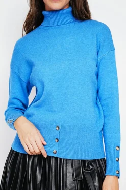 Assuili Sweats|Pull col roulé azur