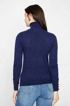 C&Jo Pulls|Pull col roulé classique bleu nuit