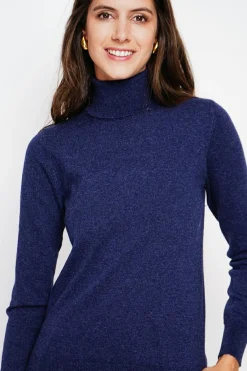 Assuili Sweats|Pull col roulé classique bleu nuit