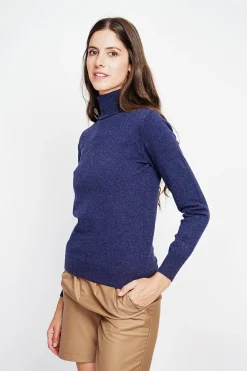 Assuili Sweats|Pull col roulé classique bleu nuit