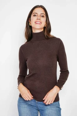 C&Jo Pulls|Pull col roulé classique café