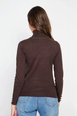 C&Jo Pulls|Pull col roulé classique café