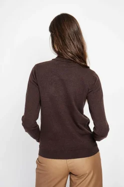 Assuili Sweats|Pull col roulé classique café