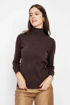 Assuili Sweats|Pull col roulé classique café