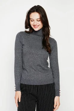 C&Jo Sweats|Pull col roulé classique loup