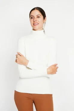 Assuili Sweats|Pull col roulé classique naturel