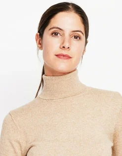 Assuili Pulls|Pull col roulé classique nougat