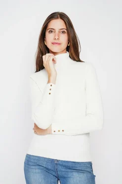 C&Jo Pulls|Pull col roulé classique naturel