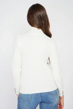 C&Jo Pulls|Pull col roulé classique naturel