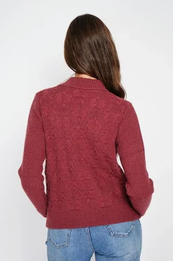 C&Jo Sweats|Pull col roulé croisé bordeaux