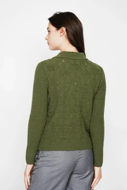 C&Jo Pulls|Pull col roulé croisé kaki