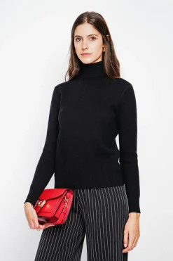 Assuili Sweats|Pull col roulé fourré noir