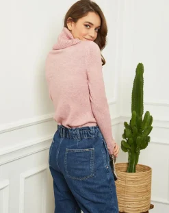 Soft Cashmere Pulls|Pull col roulé Lola rose