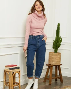 Soft Cashmere Pulls|Pull col roulé Lola rose