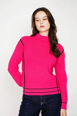 C&Jo Sweats|Pull col roulé montant fushia
