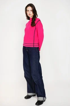C&Jo Sweats|Pull col roulé montant fushia
