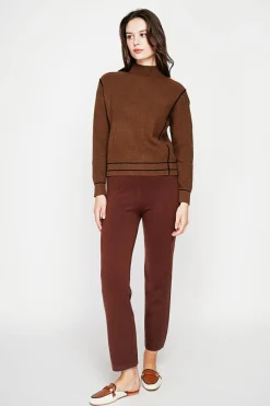 C&Jo Sweats|Pull col roulé montant marron