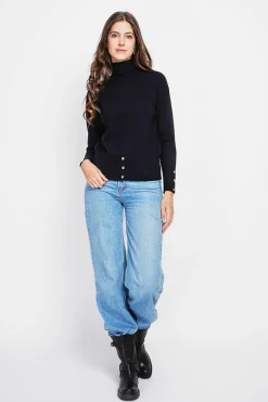 Assuili Sweats|Pull col roulés noir