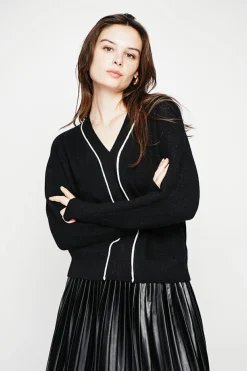 C&Jo Sweats|Pull col V noir