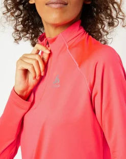 Odlo Pulls|Pull col zippé Berra rose fluo