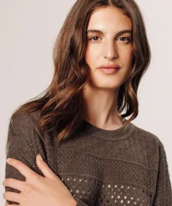 Rodier Pulls|Pull Colombine ajouré marron havane