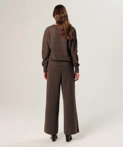 Rodier Pulls|Pull Colombine ajouré marron havane