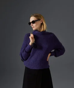 Rodier Pulls|Pull Cordélia col roulé violet foncé