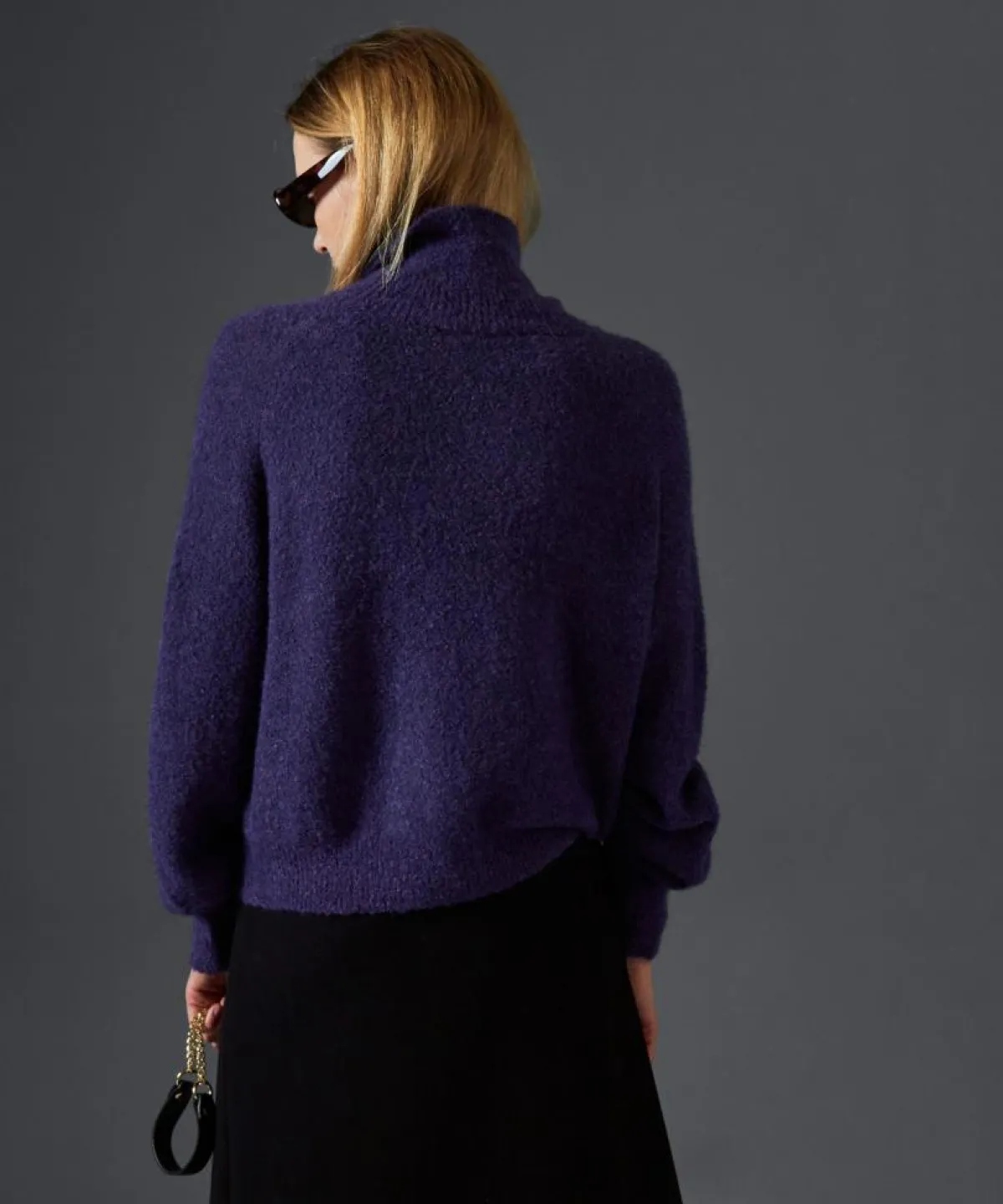 Rodier Pulls|Pull Cordélia col roulé violet foncé