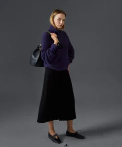 Rodier Pulls|Pull Cordélia col roulé violet foncé