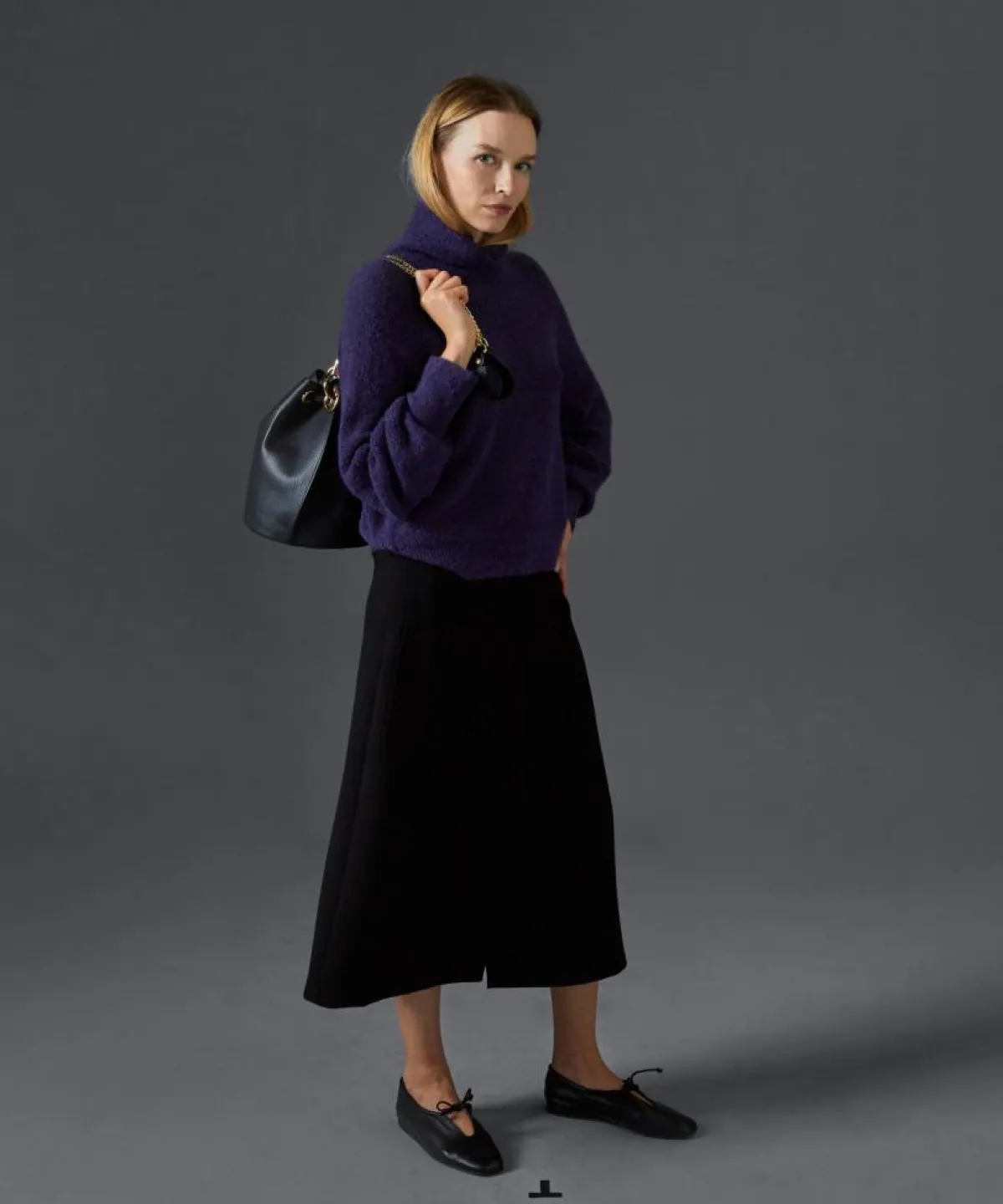 Rodier Pulls|Pull Cordélia col roulé violet foncé