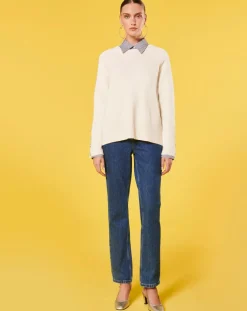 Tara Jarmon Pulls|Pull écru en laine et coton ecru