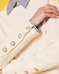 Tara Jarmon Pulls|Pull écru en laine et coton ecru