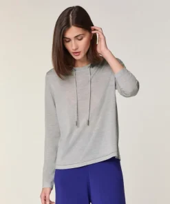 Rodier Pulls|Pull Destin 100% Laine Col Satin gris clair