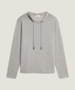 Rodier Pulls|Pull Destin 100% Laine Col Satin gris clair