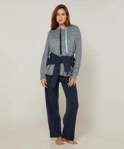 Rodier Pulls|Pull Domitille à capuche chiné bleu