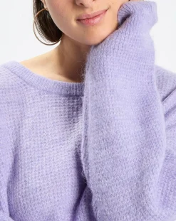Marc O'Polo Pulls|Pull en Alpaga & Laine mélangés gaufré violet clair